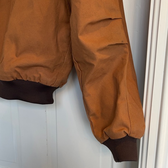 Men's Hooded Schmidt Work Jacket - Brown Size Small - Picture 8 of 11